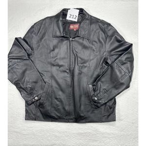 Wilsons Leather Men's Black Collared Long Sleeve Full Zipper Jacket Size X-Large